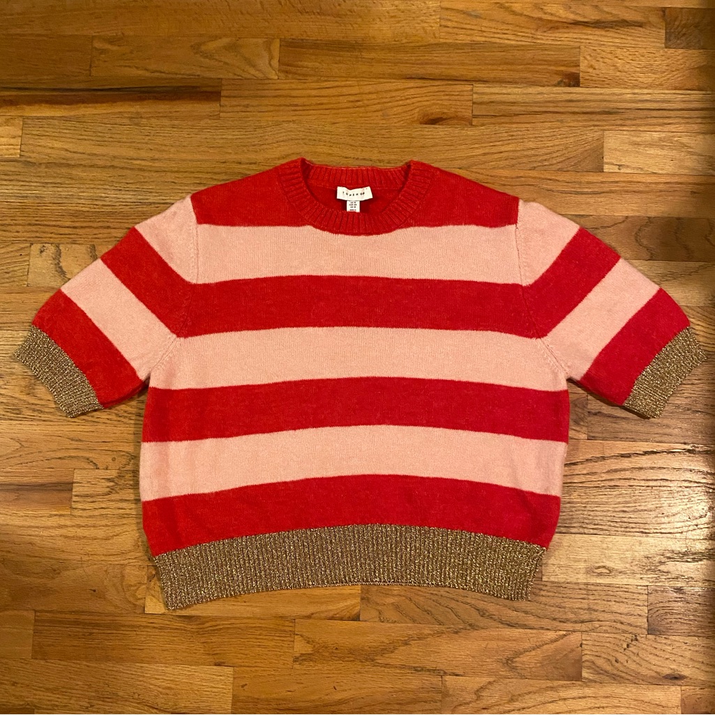 Topshop Stripe Crop Sweater Nwt